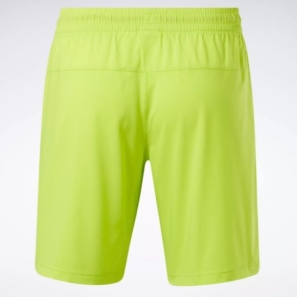 Reebok WORKOUT READY WOR Woven SHORTS in Acid Yellow Size S - Picture 5 of 10